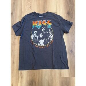 KISS Rock and Roll All Nite Band Graphic T-Shirt Men's XL Black Tour Style Tee